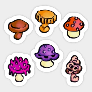 all mushroom forage items Sticker